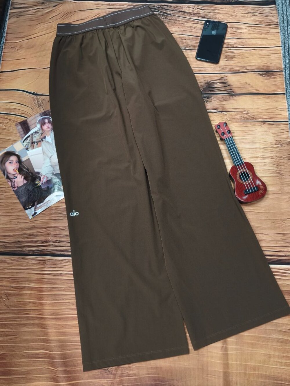 Alo Yoga Regular Suit Up Trouser Espresso Wide Leg🌝Summer Lightweight Breezy🌴 - Picture 4 of 7